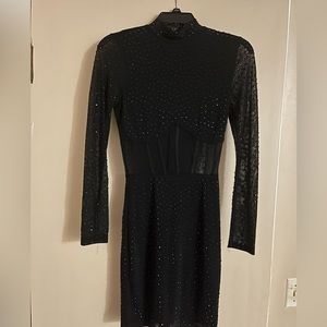 Black long sleeve cocktail dress
